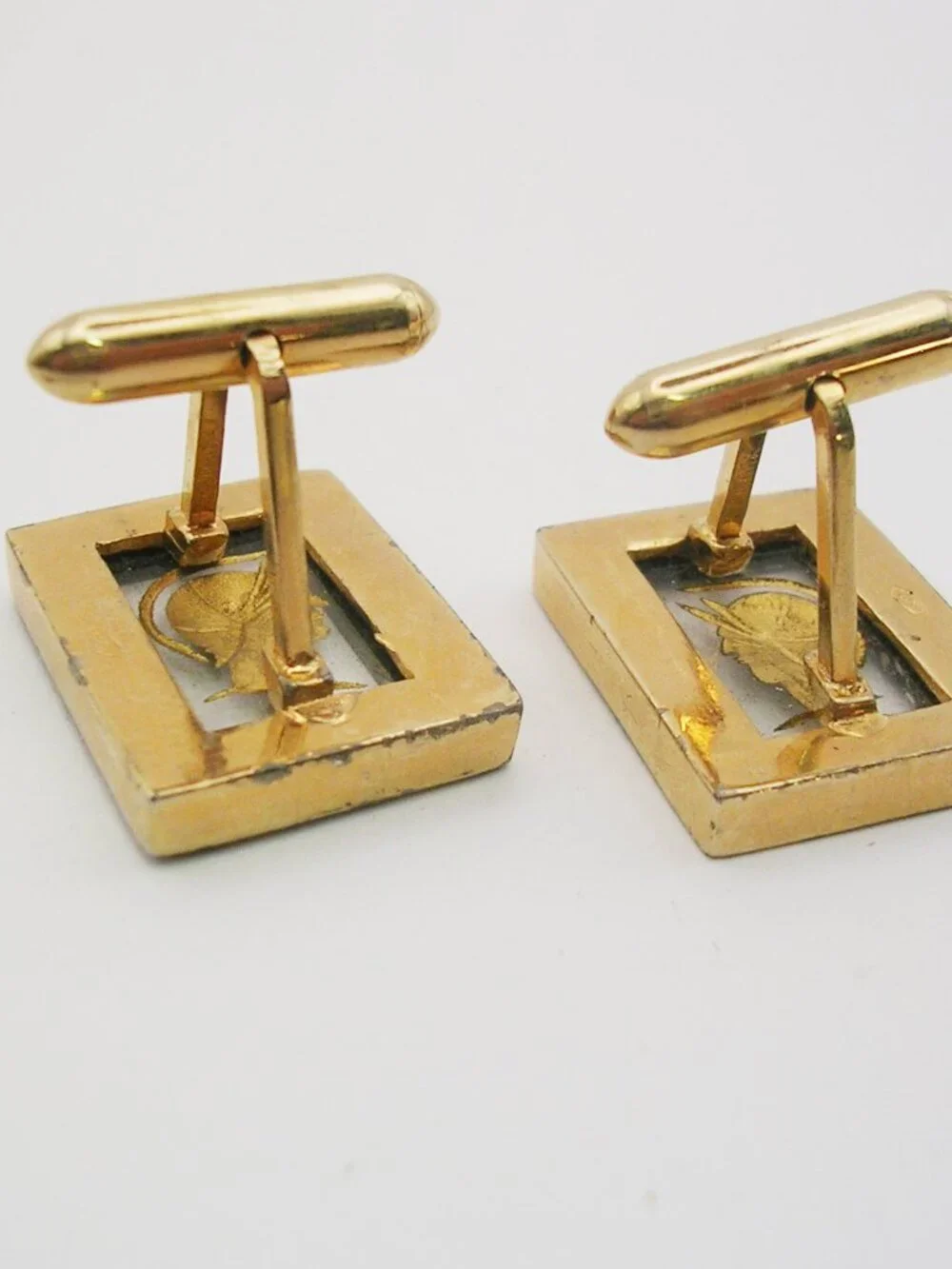 Vintage Swank Cuff Links Spartan Warrior Knight Formal Wear Shirt Accessory